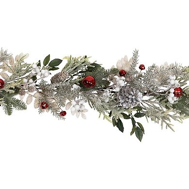 Northlight 6-ft. Frosted Pinecones & Berries Artificial Christmas Garland