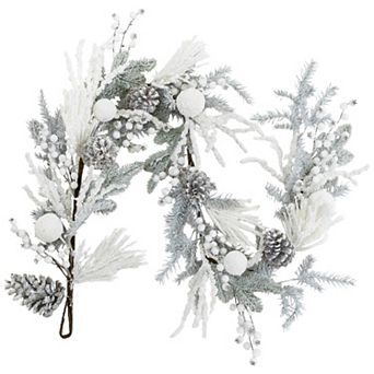 Northlight 6-ft. Flocked Pinecones & Berries Artificial Pine Garland
