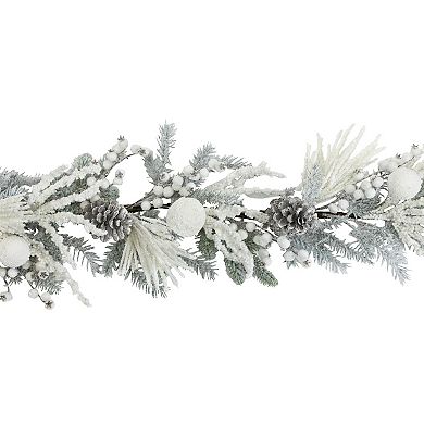 Northlight 6-ft. Flocked Pinecones & Berries Artificial Pine Garland