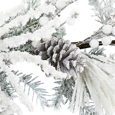 Northlight 6-ft. Flocked Pinecones & Berries Artificial Pine Garland