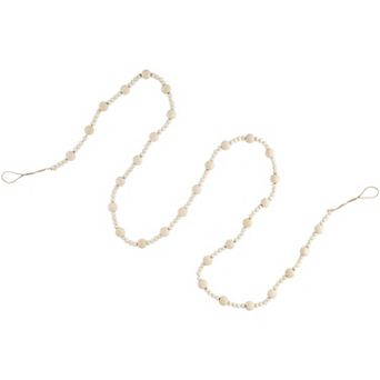 Northlight 6-ft. Cream Wooden Beads Christmas Garland