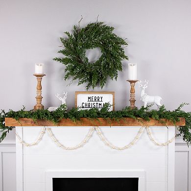 Northlight 6-ft. Cream Wooden Beads Christmas Garland