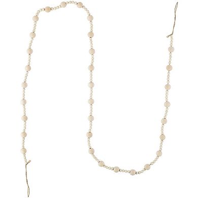 Northlight 6-ft. Cream Wooden Beads Christmas Garland