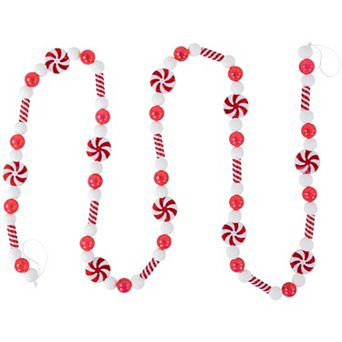 Northlight 6-ft. Unlit Beaded Peppermint Candy Christmas Garland