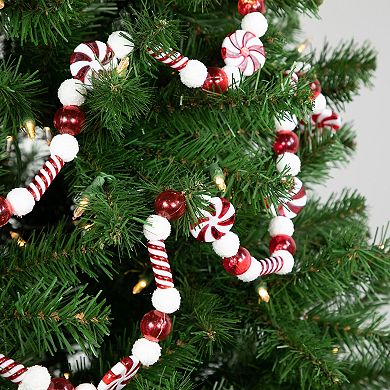Northlight 6-ft. Unlit Beaded Peppermint Candy Christmas Garland