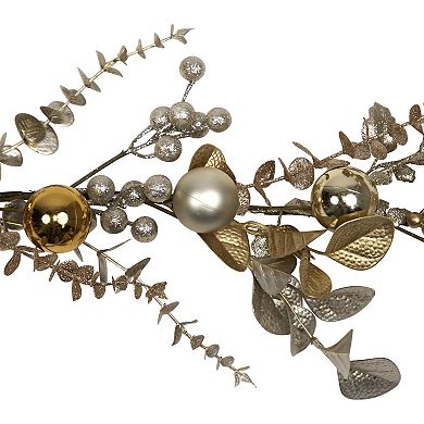 Northlight 6-ft. Glittered Mixed Leaves & Berries Artificial Christmas Garland