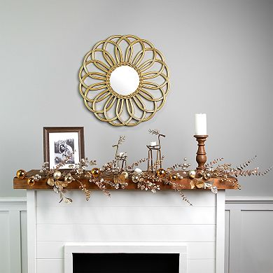 Northlight 6-ft. Glittered Mixed Leaves & Berries Artificial Christmas Garland