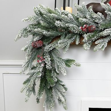 Northlight Real Touch™ 7-ft. Flocked Snowcap Grove Fir Artificial Christmas Garland