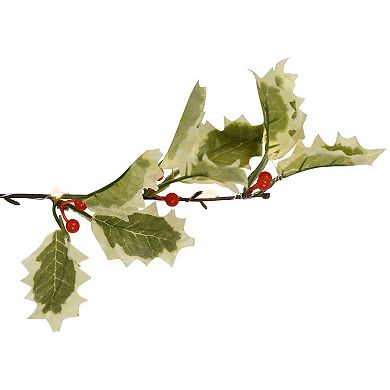 Northlight 7.5-ft. Pre-Lit Battery Operated Holly & Berry Artificial Garland