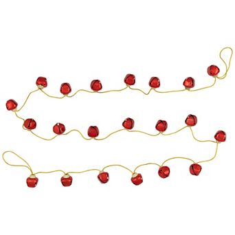 Northlight 7.5-ft. Shiny Red Metal Jingle Bells Garland