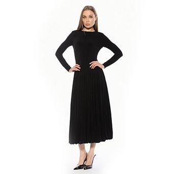 Women's ALEXIA ADMOR Mockneck Long Sleeve Side Ruch Dress