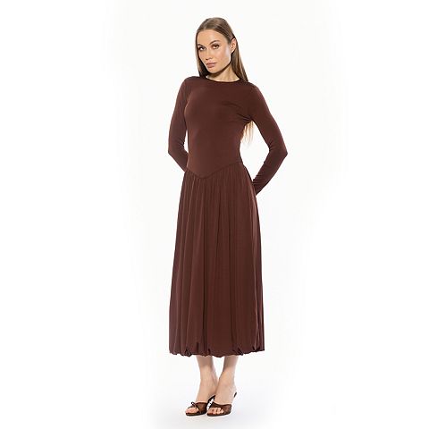 Женские платья ALEXIA Women's ALEXIA ADMOR Mockneck Long Sleeve Side Ruch Dress