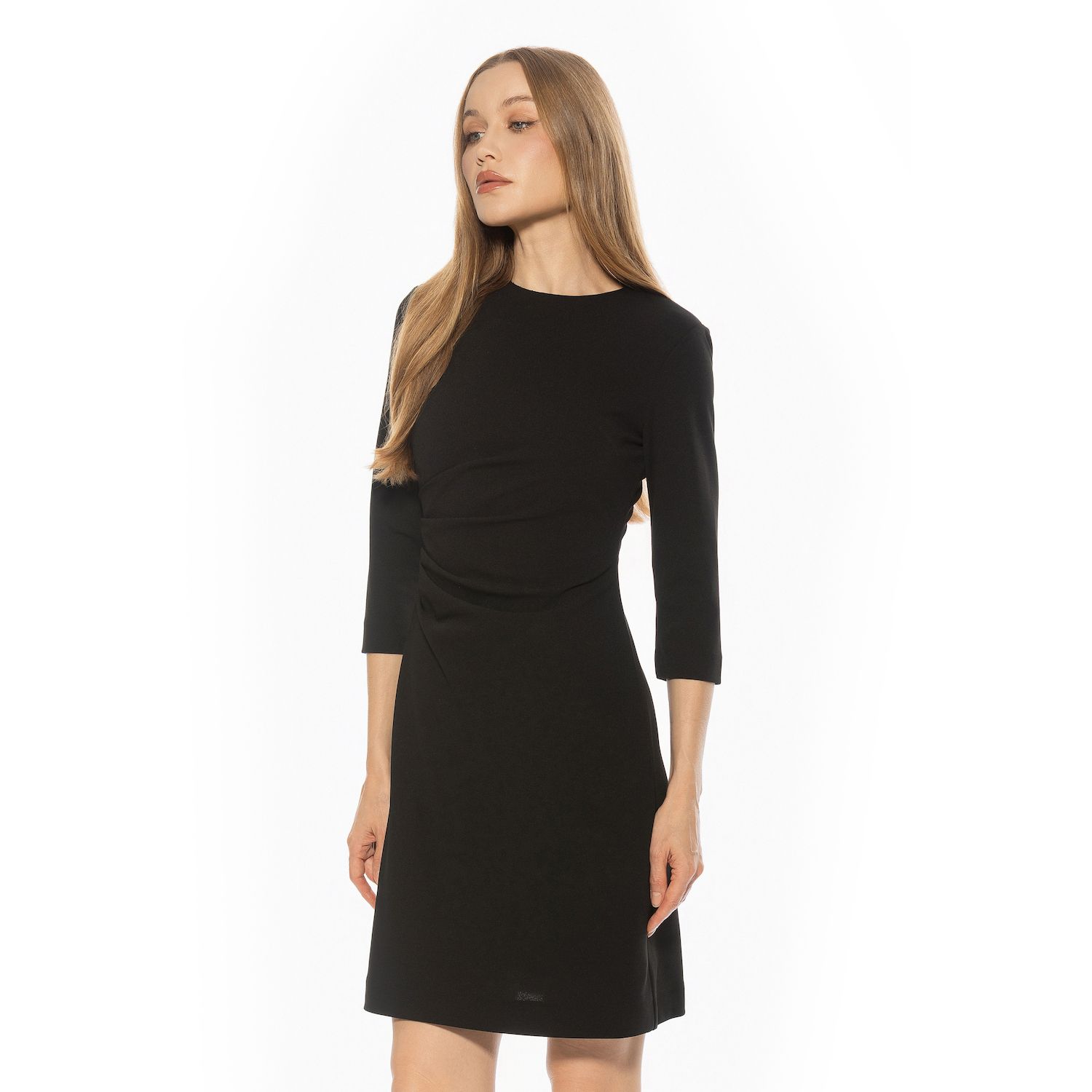 Женское платье Alexia Admor Crewneck Ruched Shift, цвет: Бордовый — фото 1