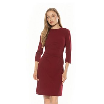 Women's ALEXIA ADMOR Crewneck Ruched Shift Dress