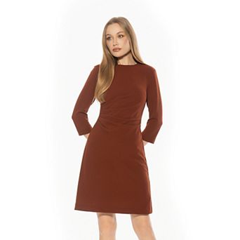 Women's ALEXIA ADMOR Crewneck Ruched Shift Dress