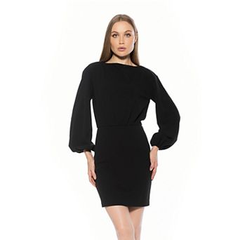Women's ALEXIA ADMOR Boatneck Bishop Sleeve Dress