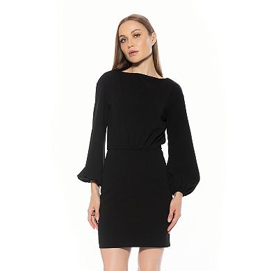 Women's ALEXIA ADMOR Boatneck Bishop Sleeve Dress