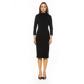 Women's ALEXIA ADMOR Mockneck Draped Bodice Sheath Dress