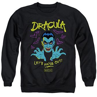 Men's Monsters Dracula Fang Out Graphic Sweatshirt