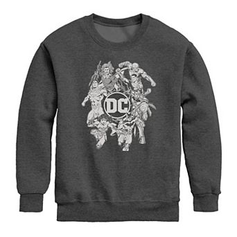 Boys 8-20 DC Comics Characters Crew Fleece Sweatshirt