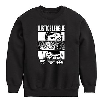 Boys 8-20 Justice League Comic Panels Crew Fleece Sweatshirt