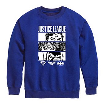 Boys 8-20 Justice League Comic Panels Crew Fleece Sweatshirt