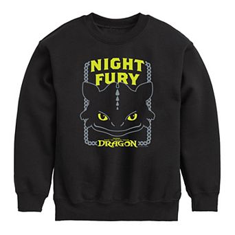 Boys 8-20 How To Train Your Dragon Night Fury Crew Fleece Sweatshirt