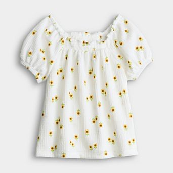 Baby & Toddler Girl Jumping Beans® Smocked Puff Sleeve Top