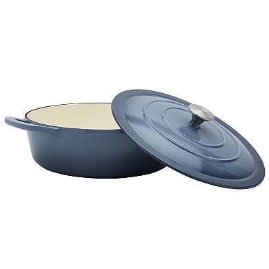 Mingle & Co. 7-qt. Enameled Cast Iron Low Dutch Oven