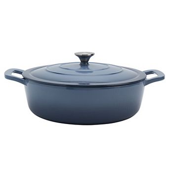 Mingle & Co. 7-qt Enameled Cast Iron Low Dutch Oven