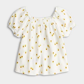 Girls 4-12 Jumping Beans® Smocked Puff Sleeve Top
