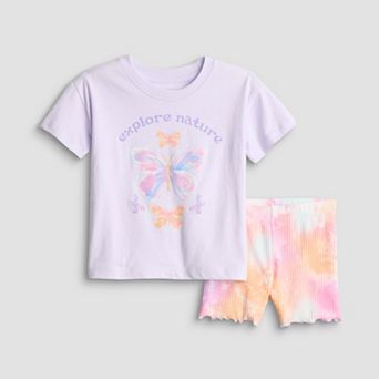Girls 4-12 Jumping Beans® Farm Fresh Market 2 pc Oversized Tee & Rib Bike Short Set