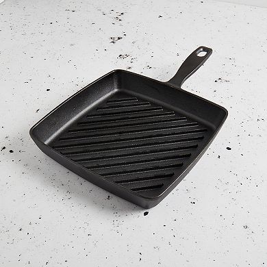 Mingle & Co. 9.8-Inch Pre-Seasoned Cast Iron Grill Pan