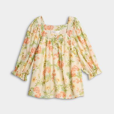 Women’s LC Lauren Conrad 3/4 Length Sleeve Henley Peasant Blouse