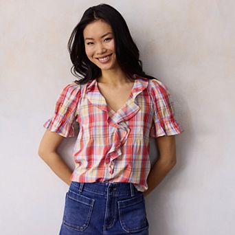 Women's LC Lauren Conrad Ruffle Front Blouse With Tucks
