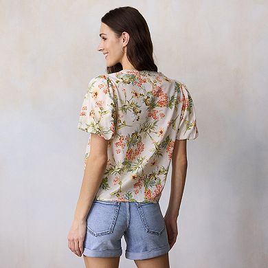 Women's LC Lauren Conrad V-Neck Button Front Blouse