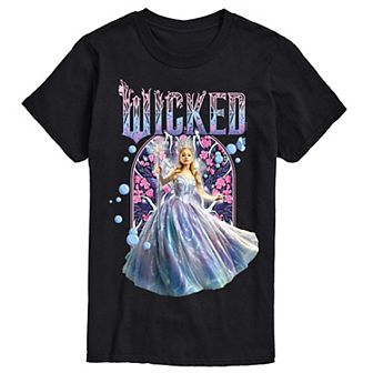 Men's Wicked For Good Glinda Florals & Bubbles Graphic Tee