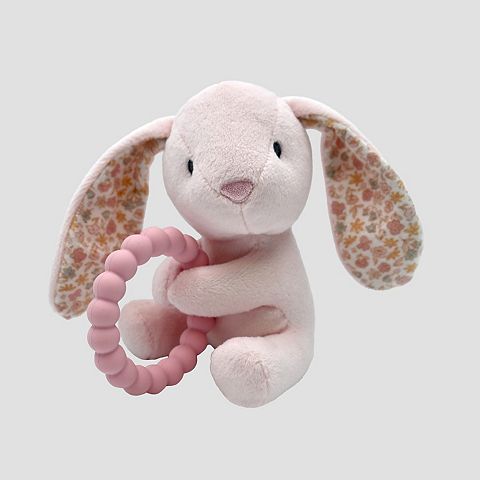 Детские мягкие игрушки Carter's Bunny Rattle & Silicone Teether Toy