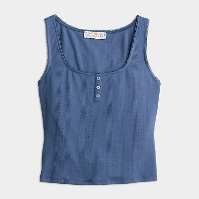 Juniors' Pink Republic Pointelle Lounge Tank