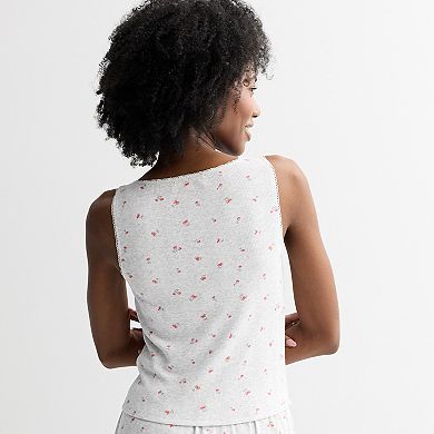 Juniors' Pink Republic Pointelle Lounge Tank
