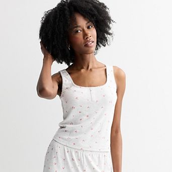 Juniors' Pink Republic Pointelle Lounge Tank