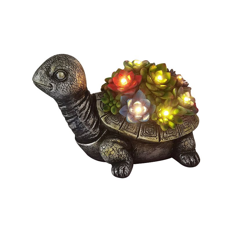 Crosslight Solar Lighted Garden Critter Statue Outdoor Decor, Turtle