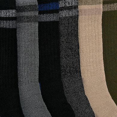 Men's MUK LUKS 6-Pack Heat Retainer Crew Socks