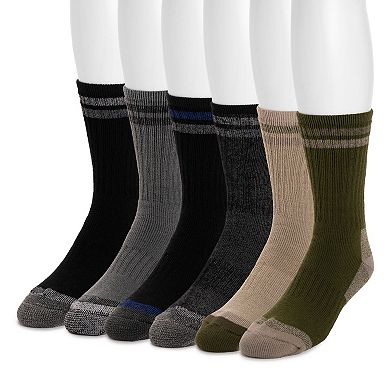 Men's MUK LUKS 6-Pack Heat Retainer Crew Socks