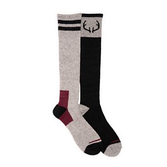 Men's MUK LUKS 2 pk Wool Blend Compression Knee High Socks