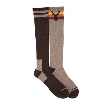 Men's MUK LUKS 2 pk Wool Blend Compression Knee High Socks