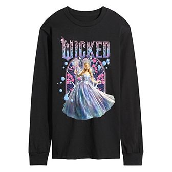 Men's Wicked For Good Glinda Florals & Bubbles Long Sleeve Graphic Tee