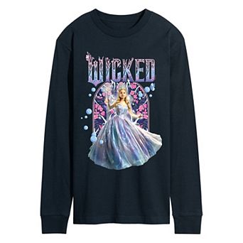 Men's Wicked For Good Glinda Florals & Bubbles Long Sleeve Graphic Tee