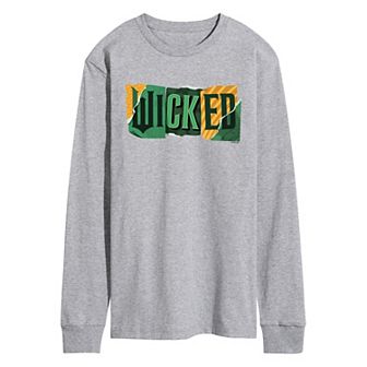 Men's Wicked For Good Logo Ripped Long Sleeve Graphic Tee
