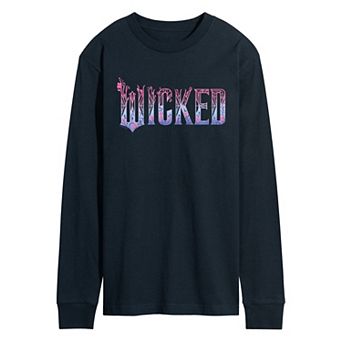 Men's Wicked For Good Logo Floral Long Sleeve Graphic Tee